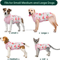 Gilet de Chirurgie Confortable pour Chiens - Mélange de Coton, Motif Fruits Mignons, Lavable en Machine, Toutes Saisons