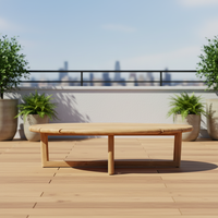 LUXORA Ensemble de jardin extérieur pour patio hôtel table basse ronde en teck mobilier d'extérieur moderne de luxe table basse pour cour