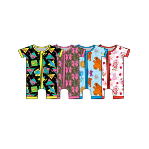 Rosa Katze Bambus Baby Pyjama Kleinkind Kind Stram pler Onesies Schlafanzug Neugeborene Kleidung - Product Image 5