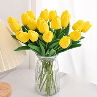 2026 China Bestseller PU Künstliche Tulpen Blumen Gelbe Rote Künstliche Tulpenblumenwand für Abschlussfeier und Muttertag