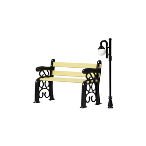 Xiaomiwu maison de poupée miniature jouet modèle scène accessoires de tir en plein air affichage mini chaise de parc + lampadaire N119 - Product Image 1