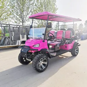 Qingdao merah muda Lithium Ion Pdg Kk Ac Aluminum14 tempat duduk listrik Golf Cart Limo 4 Seater Mmc Machinery Corpora
