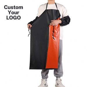 PVC Waterproof Industrial <b>Apron</b> Oil-Proof Acid-Alkali Resistant <b>Kitchen</b> Chef Bib Thickened Food Processing Work <b>Apron</b> - Product Image 1