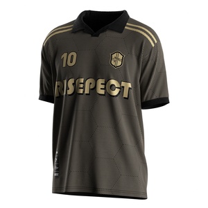 เสื้อฟุตบอลแห้งเร็ว คอปกโปโลติดกระดุมเม็ดเดียว ผ้าถักซับเหงื่อ พร้อมลายพิมพ์ผ้าแบบกำหนดเองสำหรับวันแข่งขัน - Product Image 1