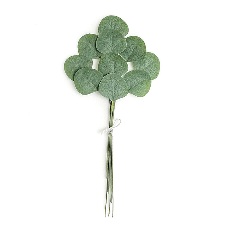 Feuille d'eucalyptus simple verte - 10 par bouquet