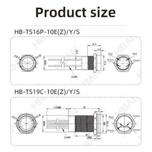 מתגי לחיצה רגעיים 16 מ\\\"מ 19 מ\\\"מ 22 מ\\\"מ עם תאורת טבעת, מוארים, לשליטה על ציוד חשמלי, עמידים למים בתקן IP68 - Product Image 6