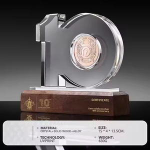 Piala Penghargaan Kaca dengan Alas Kayu Kosong JN, Trofi Penghargaan Kristal dengan Alas Kayu untuk Ukiran Suvenir - Product Image 5