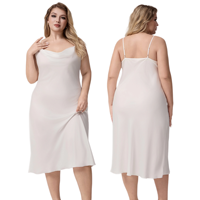 Robe de nuit ample sans manches en soie glacée pour femmes grandes tailles, collection printemps/été, vente en gros ODM jusqu'à 200 lbs