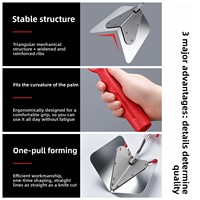 Grande spatule épaisse en acier inoxydable avec manche en plastique, design à angle Yin et Yang et bord droit