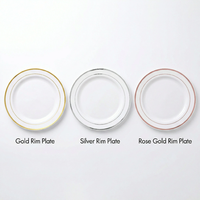 Ensemble de vaisselle jetable écologique en plastique, assiettes dorées/argentées/rose pour fêtes, mariages, Thanksgiving, luxe