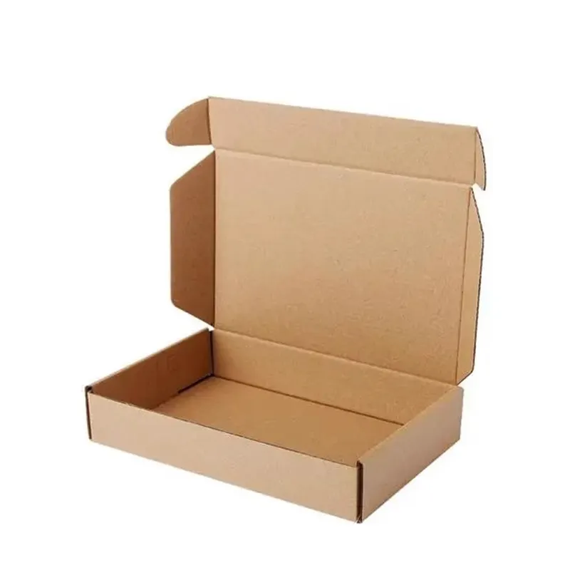 Benutzer definiertes Logo Braune Kleidung Wellpappe Verpackung Mailer Box Luxus Marken bekleidung Versand papier Box