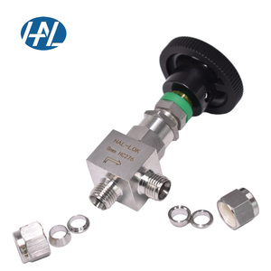 Válvula de instrumento regulador de codo de Control Manual de aleación de C-276 válvula de aguja de virola de ángulo recto para agua Gas aceite-potencia hidráulica - Product Image 2