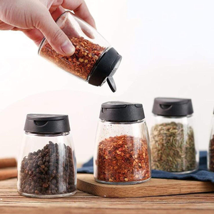 100ml di Vetro Barattoli di Spezie Doppia Coperchi Bottiglie di Condimento Shakers con Etichette Barbecue Contenitore di Spezie Sale e Pepe Condimento Pentole - Product Image 4