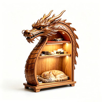 Nouvelle Maison pour Chat Créative en Bois Massif Multi-Niveaux, Forme Dragon Chinois Traditionnel, Intégrée avec Rangement pour Animaux, Modèle 2026