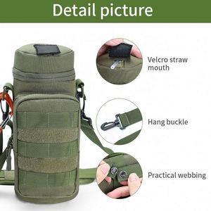 BSCI factory Custom Olive Khaki Hiking Travelling Camping Cool style tactical crossbody molle system water bottle <b>sling</b> <b>bag</b> - Product Image 5
