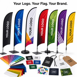 Custom Logo Outdoor Feather Flag Teardrop Banner Flying Beach Flag for Advertising Event Trade Show Grand Opening Sturdy Base - Product Image 2