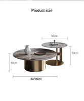 Meubles de salon en gros, table d'appoint en acier inoxydable, ensemble de table basse pour la maison