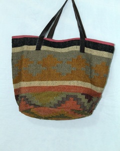 Best Handmade Geometric Indian Boho Jute Tote Bags Women Cotton Jute <b>Strap</b> Vintage Style Open Closure Clutch <b>Shoulder</b> Bag - Product Image 3