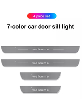 4 projecteurs LED RGB dynamiques en acrylique sans fil avec logo personnalisé, lampes de bienvenue pour seuil de porte de voiture