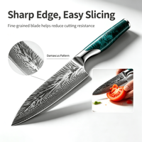 67-laags Damascus VG10 staal ambidexter modern minimalistisch koksmes Santoku-stijl groentehakmes vleesmes