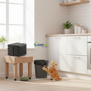 Sacs poubelles de 10 gallons pour usage domestique, sacs poubelles en plastique noir épais pour la maison, le bureau, la salle de bain, le papier, le polystyrène - Product Image 6