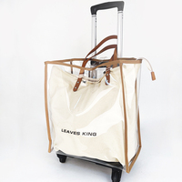 Usine chinoise personnalisée avec 5 roues extérieures et sacs à bagages pliables réutilisables en PVC chariot à bagages de voyage