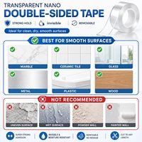 Ruban Nano Double Face Ultra-Résistant Personnalisé, Adhésif Gel Transparent Lavable et Réutilisable pour Fixation Murale, Vente en Gros