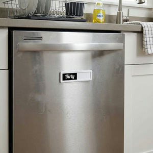 Magnetic Dishwasher Indicator Sign Acrylic Dirty Clean Toggle Label For Dishwasher Parts White And Black - Product Image 2