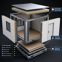 Maison préfabriquée de luxe moderne, maison modulaire personnalisable, panneau sandwich, maison portable, mini-maison