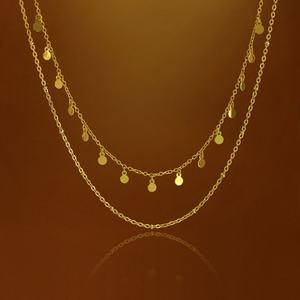 สร้อยคอแฟชั่นปี 2026 สไตล์มินิมอล  วัสดุสแตนเลส 316L ชุบทอง 18K PVD  แบบมีจี้และโซ่ซ้อนกัน สำหรับผู้หญิง - Product Image 1