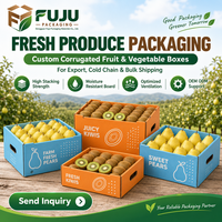 Boîtes rigides en carton ondulé FUJU haut de gamme, écologiques, robustes et tendance pour l'emballage agricole/de fruits/de légumes