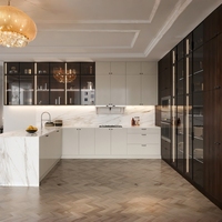 Armoires de cuisine modulaires RTA OPPEIN en bois blanc grainé, prêtes à assembler, pour projet d'appartement