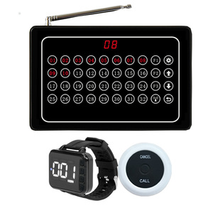 Sistema Inalámbrico de Llamada para Camareros de Restaurante, Botón de Llamada para Mesa con Pager con Pantalla para Servicio <span class=keywords><strong>al</strong></span> <span class=keywords><strong>Cliente</strong></span> - Product Image 1