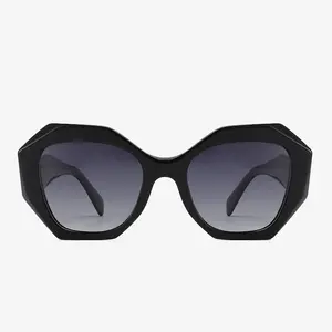 Kustom logo Uv400 persegi Lunettes De Luxe kacamata hitam wanita kacamata terpolarisasi asetat kacamata produsen