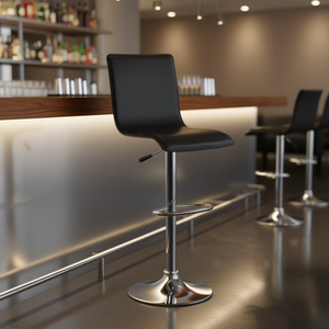 Taburete de Bar Spectrum con Respaldo Alto, Base Cromada con Elevación Neumática, Diseño Moderno, Uso Comercial - Product Image 2