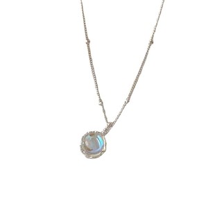 Collar de piedra lunar en forma de flor con tres capas de baño electrolítico para mujer, con un estilo de lujo ligero al estilo de <span class=keywords><strong>Instagram</strong></span>. - Product Image 5