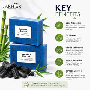 JARNIER Jabón Facial y Corporal de Bambú y Carbón para Hombres, Limpieza Profunda, Control de Grasa, Jabón Artesanal en Barra, Marca Privada - Product Image 2