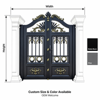 Portails de jardin en alliage d'aluminium pour villa, portails extérieurs battants pour la confidentialité, portails de jardin durables et écologiques, portail d'entrée de maison, fabricant chinois