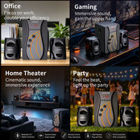 Sistema de Altavoces 2.1 con Bajos Potentes, Gabinete de MDF, Subwoofer, Bluetooth, Sistema de Sonido Multimedia para Cine en Casa y PC