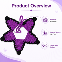 Écharpe pour animaux de compagnie en polyester à motif étoile pour Halloween, idéale pour les collections d'accessoires saisonniers pour animaux de compagnie (vente en gros)