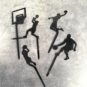 ชุดตกแต่งเค้กบาสเก็ตบอลรูปน้ำผึ้งและน้ำหวาน 5 ชิ้น ทำจากอะคริลิก สำหรับตกแต่งงานวันเกิด - Product Image 5