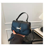 Bolso Bandolera Pequeño Cuadrado, Casual, Simple, Moderno, de Color Sólido Texturizado, Retro, para Mujer