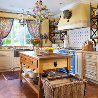 Style moderne américain, personnalisation complète de la maison, rénovation sur mesure, armoires de cuisine, charnières de salle à manger, bois massif