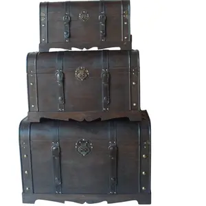 Wholesale Vintage Style Wooden Trunk Antique Wooden Trunks Decorative Wooden Trunks