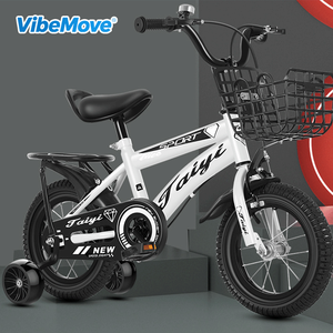 Vélo pour enfants de haute qualité 12 pouces à une vitesse avec roues d'apprentissage, freins V doubles, siège arrière confortable, cadre en acier à haute teneur en carbone pour - Product Image 1