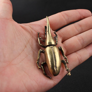 Adorno de Escritorio de Latón con Simulación de Escarabajo, Estilo Escarabajo Hércules, Retro Chino, Figura de Animal, Mascota de Té, Decoración de Insecto de Metal Sólido - Product Image 2