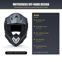 Casque de motocross homologué DOT, style tout-terrain, mentonnière ventilée, échappement arrière, tailles XS-XL, distributeur en gros, logo personnalisé