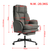 Chaise de bureau ergonomique pivotante à dossier croisé avec accoudoirs rabattables en polaire Teddy et repose-pieds – Vente chaude