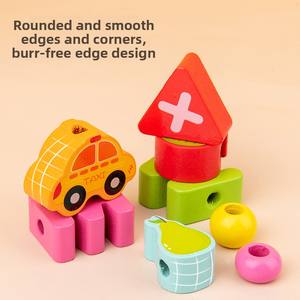 Nuovi Giocattoli Educativi in Legno per Bambini, Blocchi di Costruzione con Perline Alfanumeriche e Frutta, 100 Pezzi in Scatola Colorata, Interattivi e Cognitivi - Product Image 6