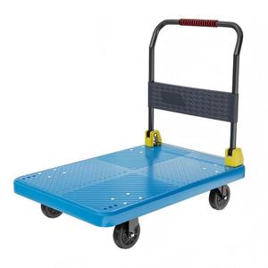 Chariot à plateforme pliable vert à quatre roues, chariot réglable, chariot de rangement portable en plastique pour atelier, usage industriel et extérieur - Product Image 3